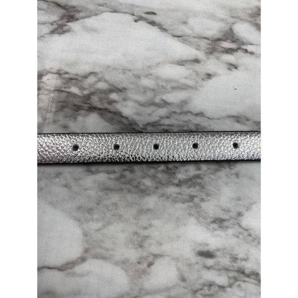 Steve Madden NWOT Reversible Belt Single Prong Animal Print Solid Silver Med New - Picture 5 of 9